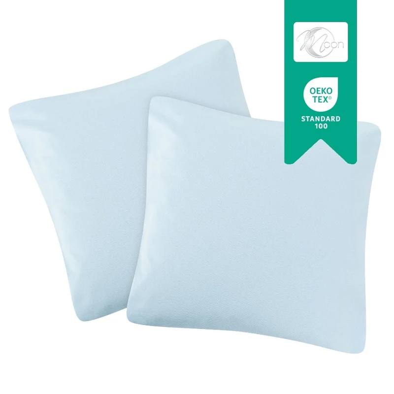 MOON Line-green 2er Pack Kissenbezug Kissenhülle Jersey 160g/m² 100% Baumwolle