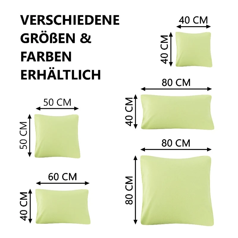 MOON Line-green 2er Pack Kissenbezug Kissenhülle Jersey 160g/m² 100% Baumwolle