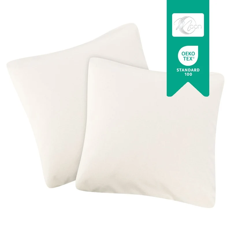 MOON Line-green 2er Pack Kissenbezug Kissenhülle Jersey 160g/m² 100% Baumwolle