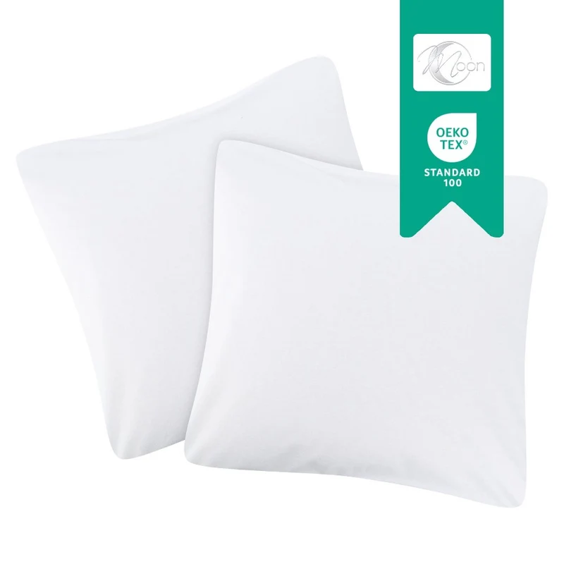 MOON Line-green 2er Pack Kissenbezug Kissenhülle Jersey 160g/m² 100% Baumwolle
