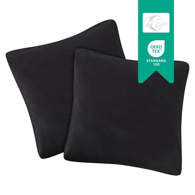 MOON Line-green 2er Pack Kissenbezug Kissenhülle Jersey 160g/m² 100% Baumwolle