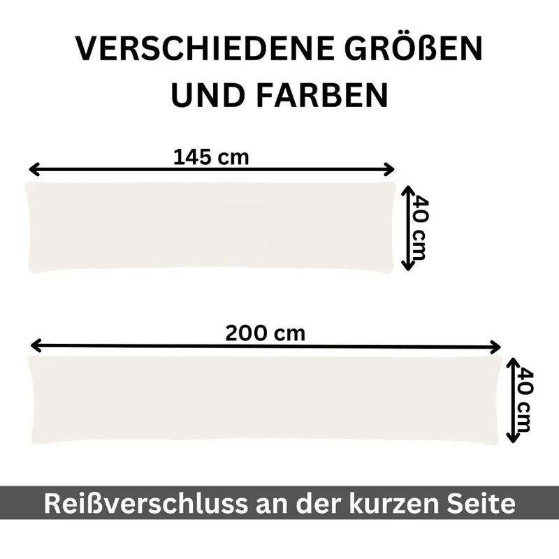 MOON 2er Pack Seitenschläferkissen Bezug Jersey Kissenbezug 40x145 oder 40x200