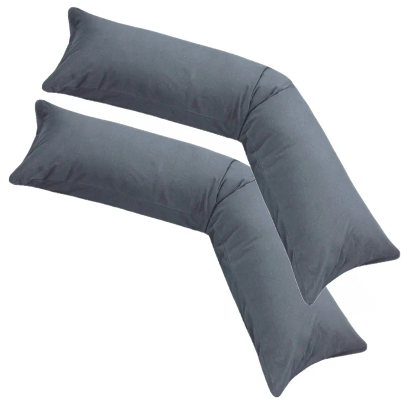 MOON 2er Pack Seitenschläferkissen Bezug Jersey Kissenbezug 40x145 oder 40x200