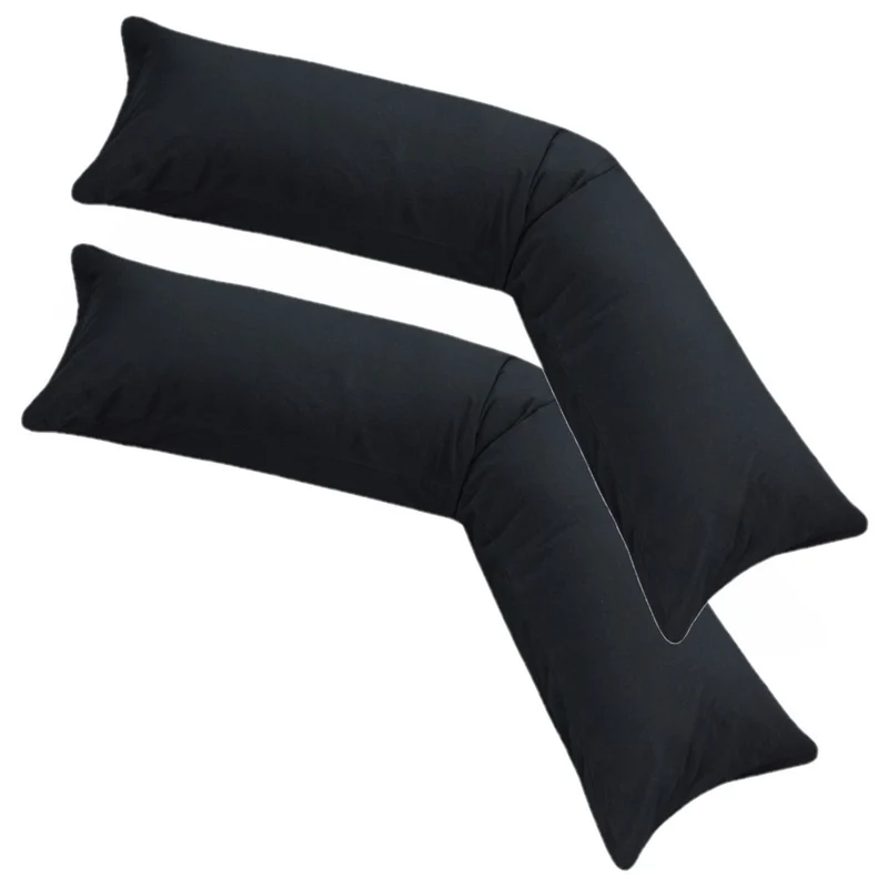 MOON 2er Pack Seitenschläferkissen Bezug Jersey Kissenbezug 40x145 oder 40x200