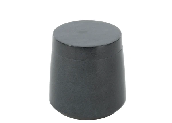 Soapstone Wattebehälter von Möve - Dose mit Deckel aus schwarzem Speckstein