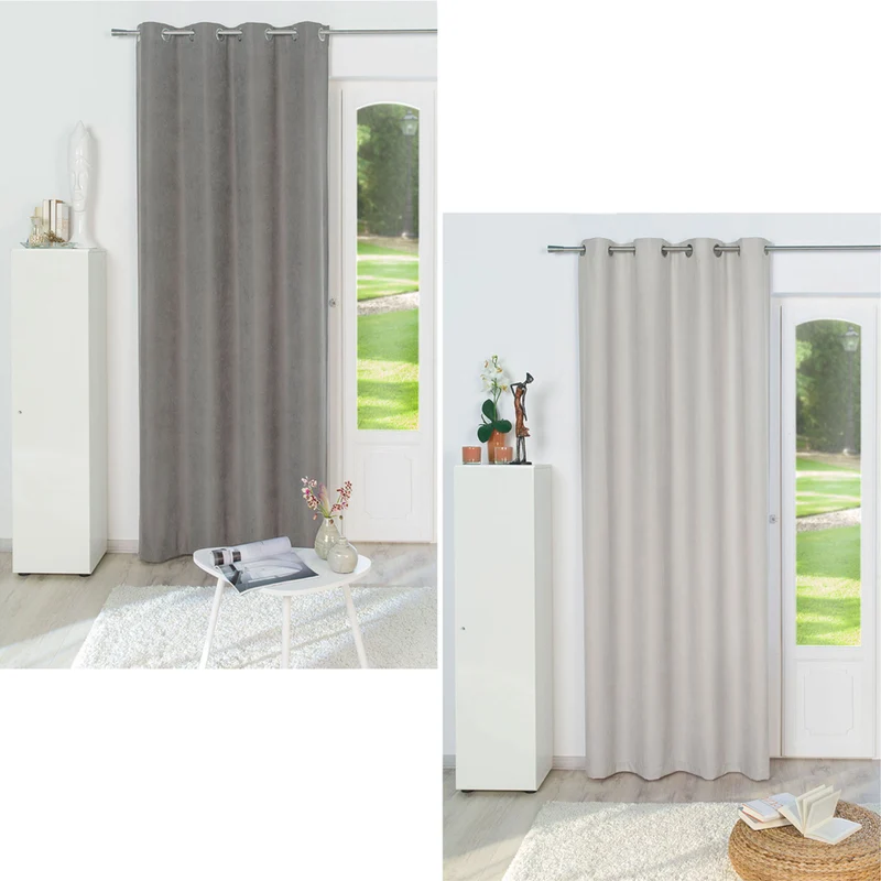 Ösenschal Vorhang Gardine Feincorde BLICKDICHT 135 x 245cm Tim