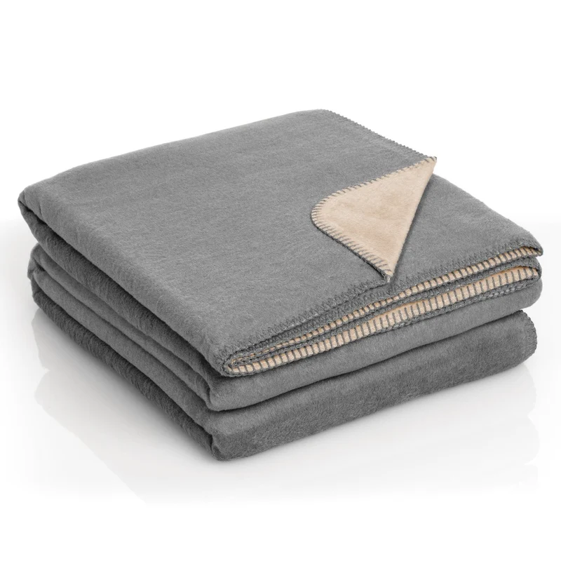 Moon Doubleface Kuscheldecke Wohndecke Baumwollmix ca. 150x200cm geketteter Rand