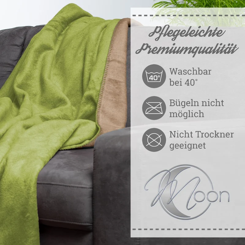 Moon Doubleface Kuscheldecke Wohndecke Baumwollmix ca. 150x200cm geketteter Rand