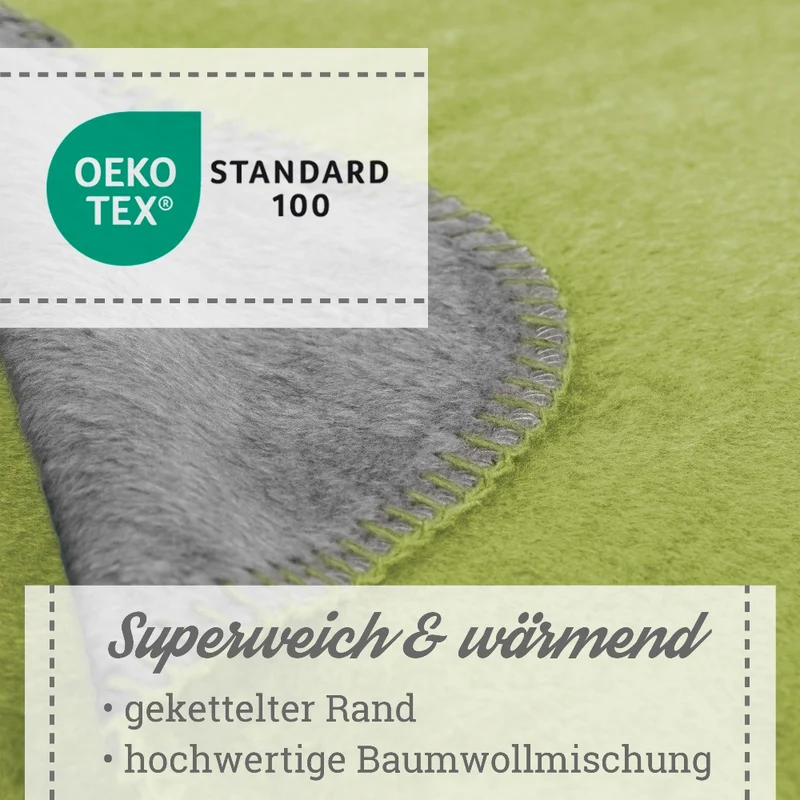 Moon Doubleface Kuscheldecke Wohndecke Baumwollmix ca. 150x200cm geketteter Rand