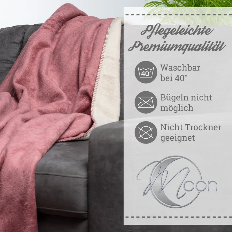 Moon Doubleface Kuscheldecke Wohndecke Baumwollmix ca. 150x200cm geketteter Rand