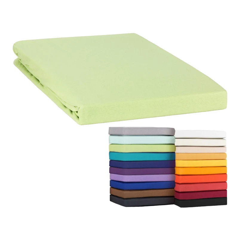 Topper Spannbettlaken Spannbetttuch Line green 160g/m² Jersey 180x200 - 200x220