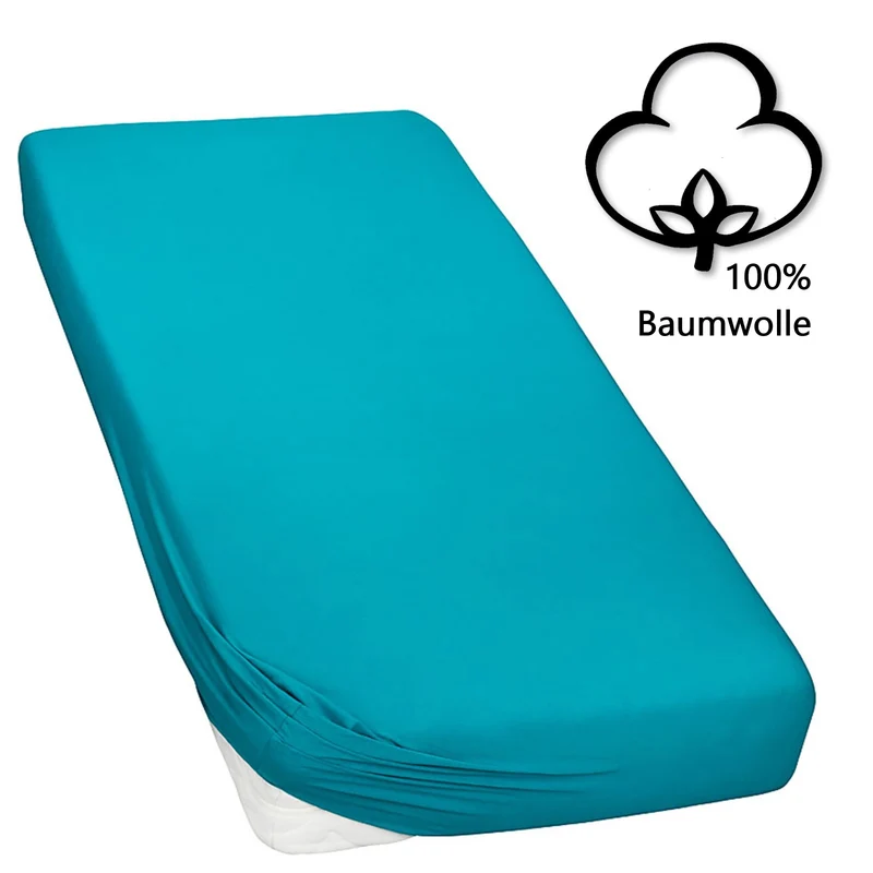 Topper Spannbettlaken Spannbetttuch Line green 160g/m² Jersey 90x200 - 100x220