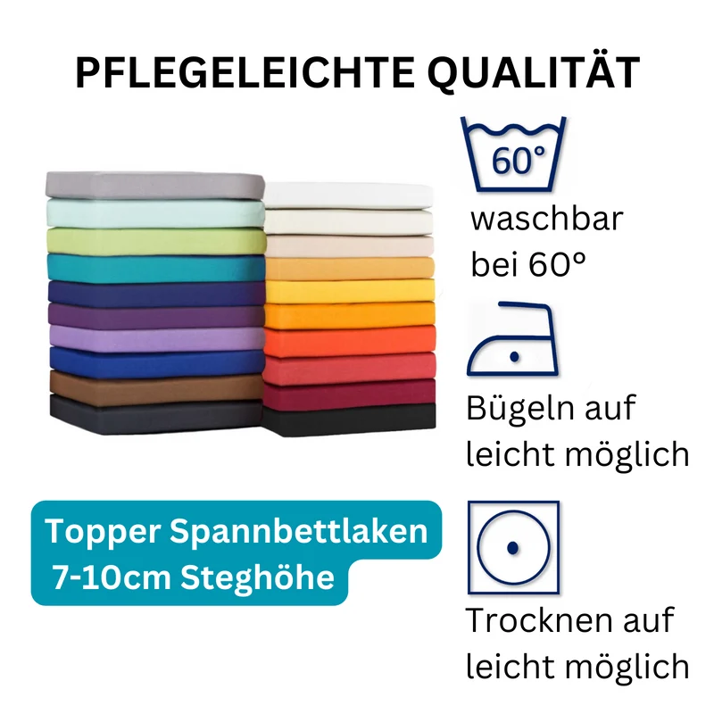 Topper Spannbettlaken Spannbetttuch Line green 160g/m² Jersey 90x200 - 100x220