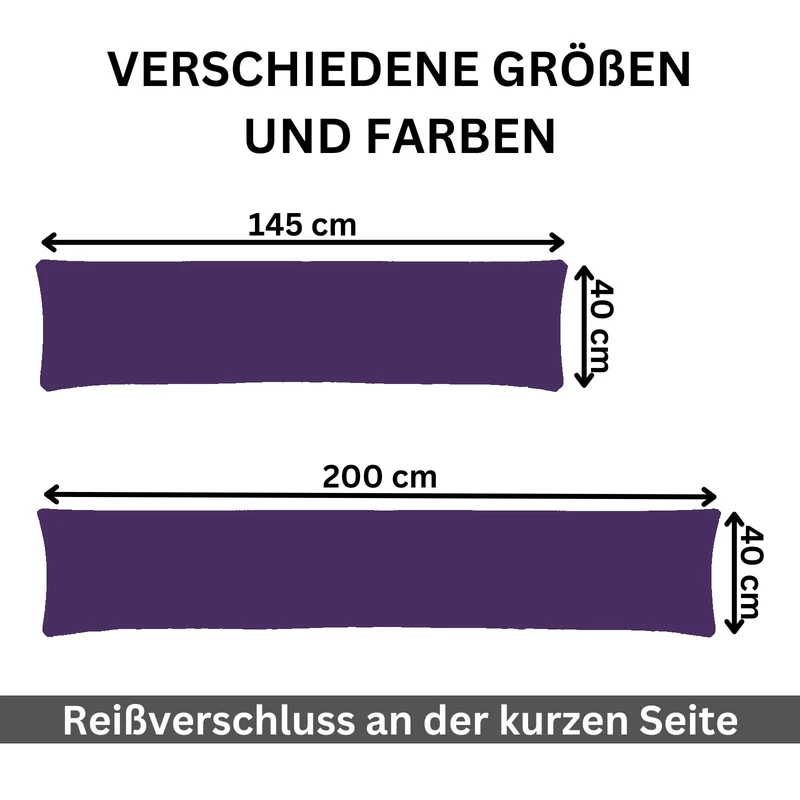 Kissenbezug XXL 40x200 Doppelpack Stillkissen Seitenschläferkissen Jersey MOON