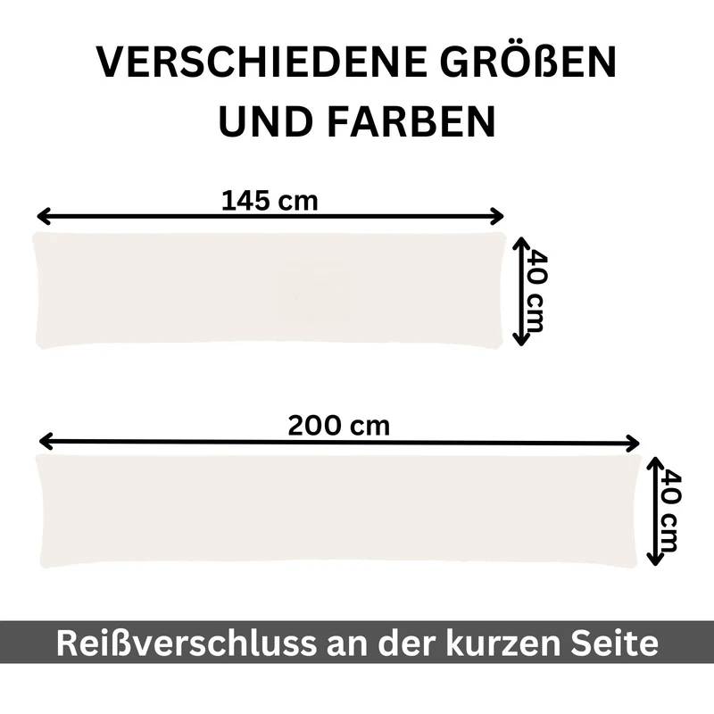 Kissenbezug XXL 40x200 Doppelpack Stillkissen Seitenschläferkissen Jersey MOON