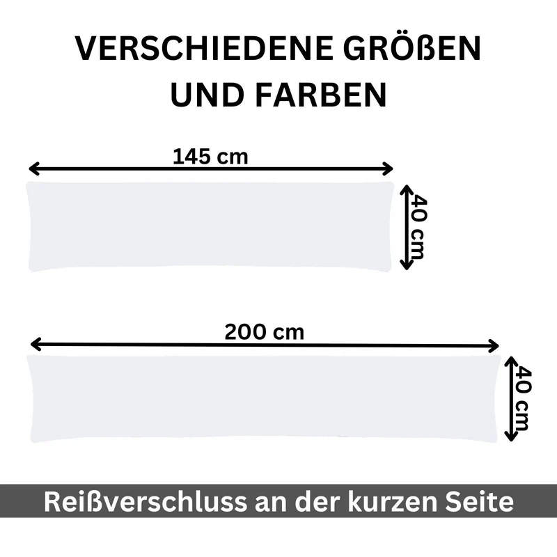 Kissenbezug XXL 40x200 Doppelpack Stillkissen Seitenschläferkissen Jersey MOON
