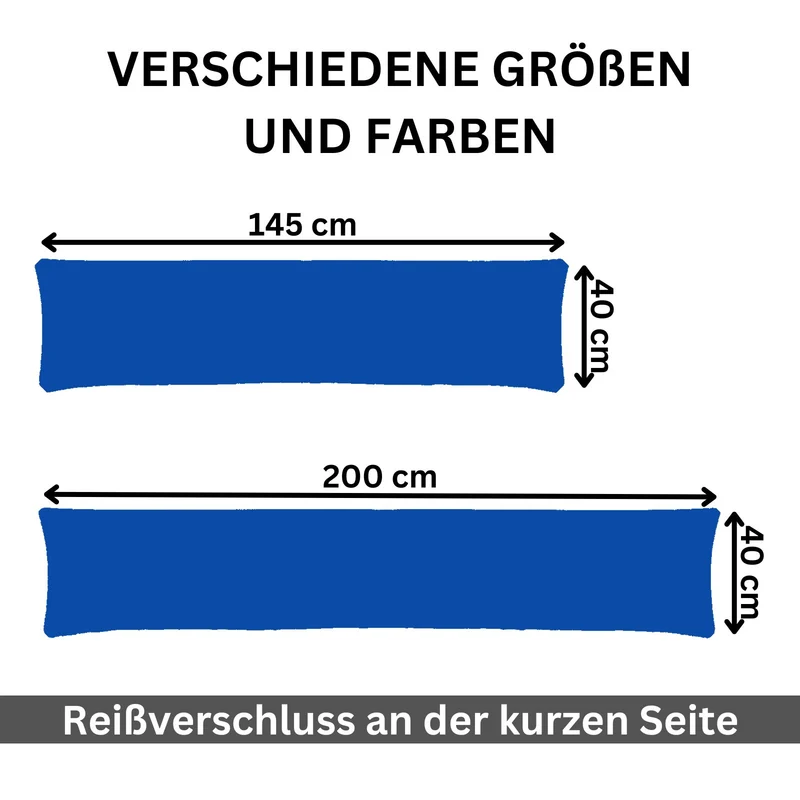 Kissenbezug XXL 40x200 Doppelpack Stillkissen Seitenschläferkissen Jersey MOON