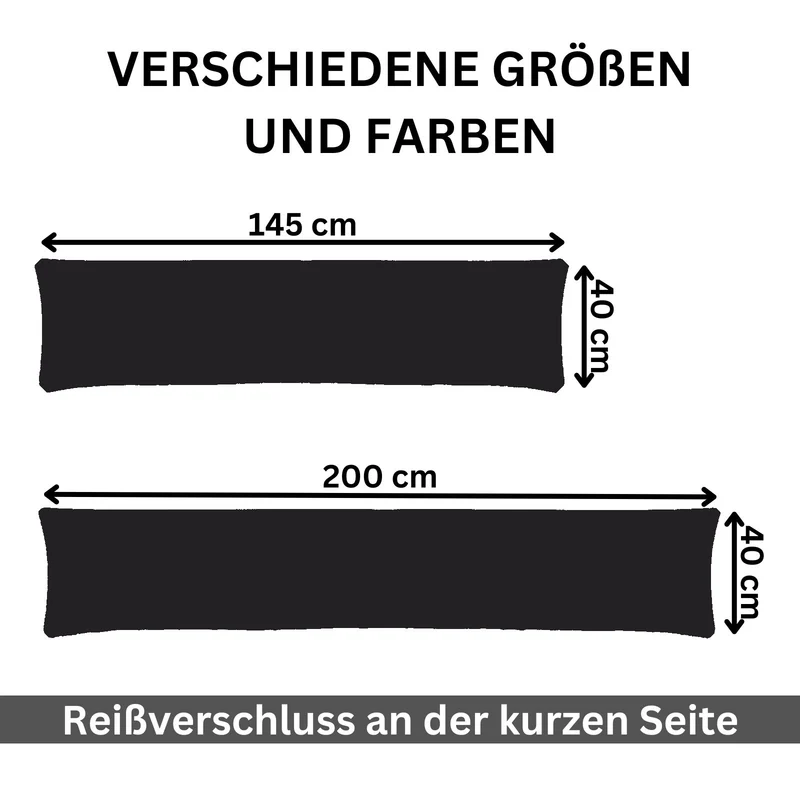 Kissenbezug XXL 40x200 Doppelpack Stillkissen Seitenschläferkissen Jersey MOON