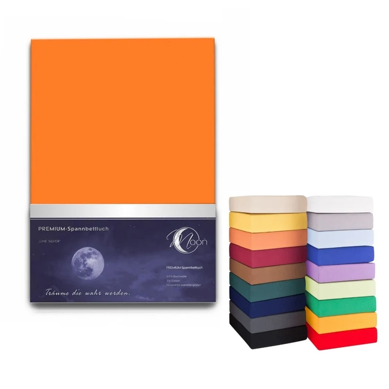 Spannbetttuch 180x200-200x220cm Laken Boxspringbett 50cm 190g/m² MOON LineSilver