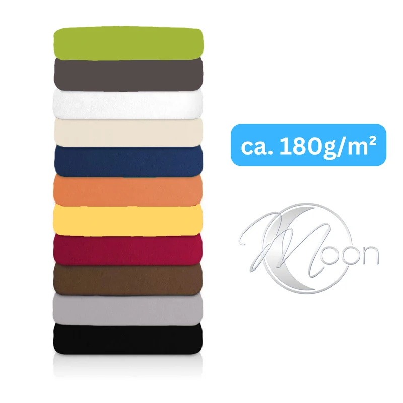 Moon Line Red Frottee Spannbettlaken 200x200
