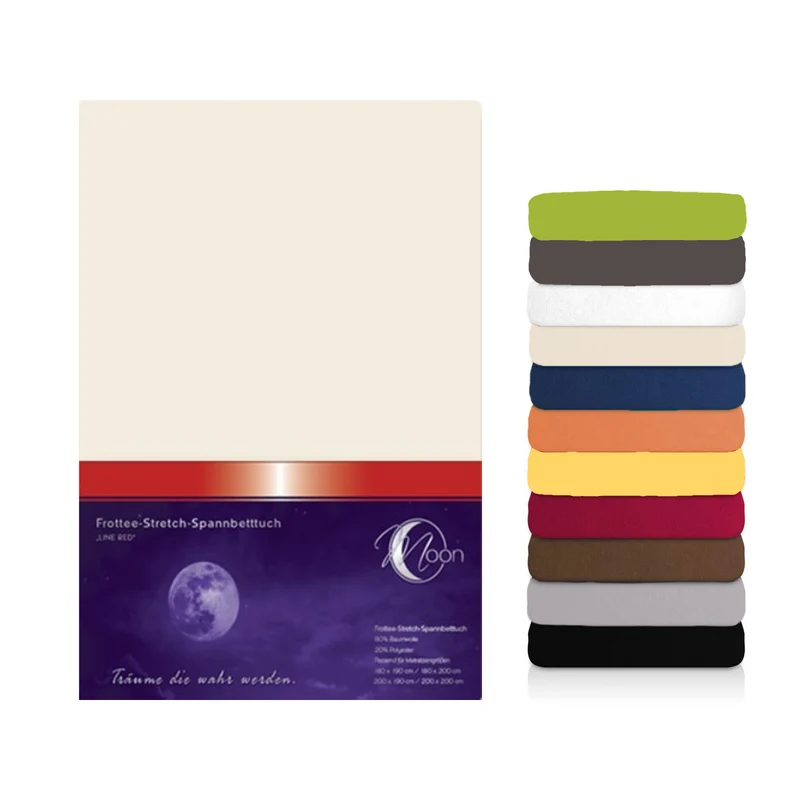 Moon Line Red Frottee Spannbettlaken 200x200