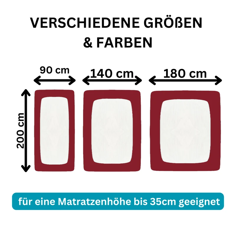 Moon Line Red Frottee Spannbettlaken 200x200