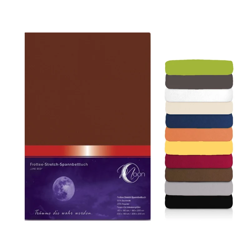 Moon Line Red Frottee Spannbettlaken 200x200