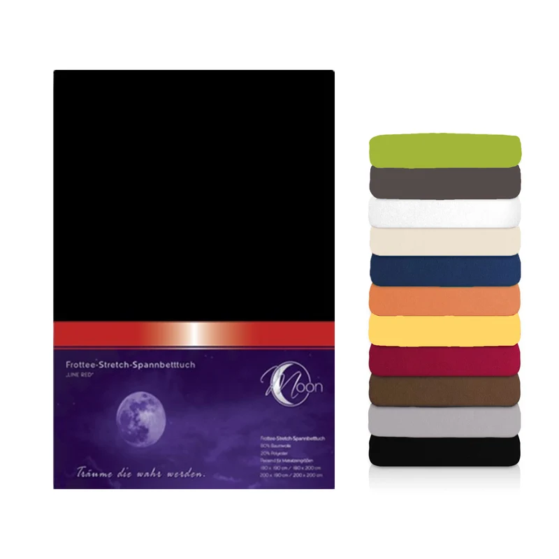 Moon Line Red Frottee Spannbettlaken 200x200