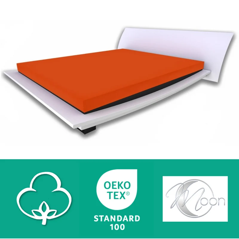 Moon Line Red Frottee Spannbettlaken 160x200