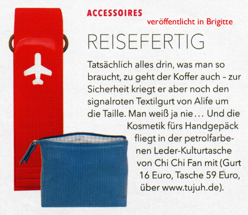 Kulturtasche aus Leder in petrol von chi chi fan Hamburg
