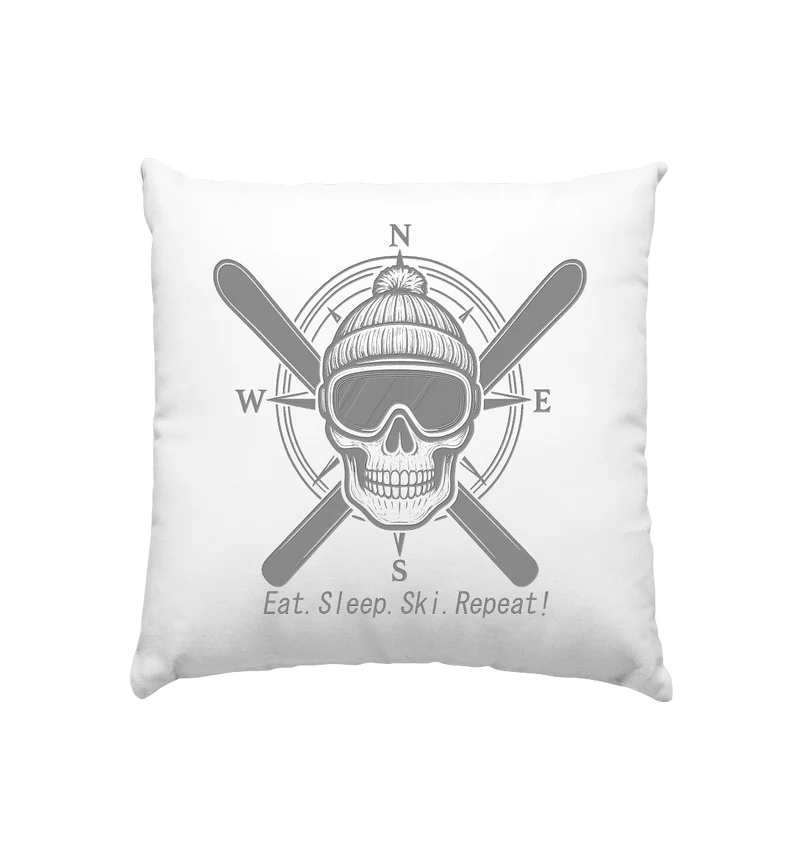 Eat.Sleep.Ski.Repeat! - Kissen 40x40cm