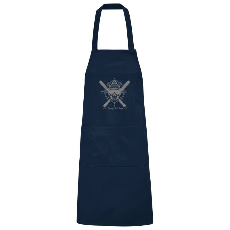 Eat.Sleep.Ski.Repeat! - Organic Grillschürze