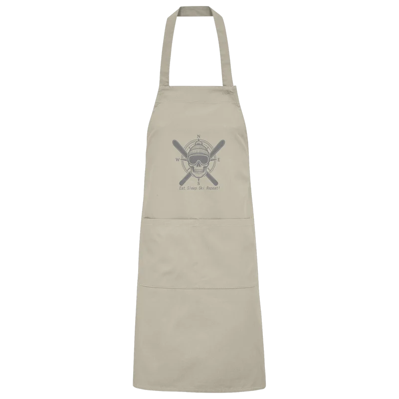 Eat.Sleep.Ski.Repeat! - Organic Grillschürze
