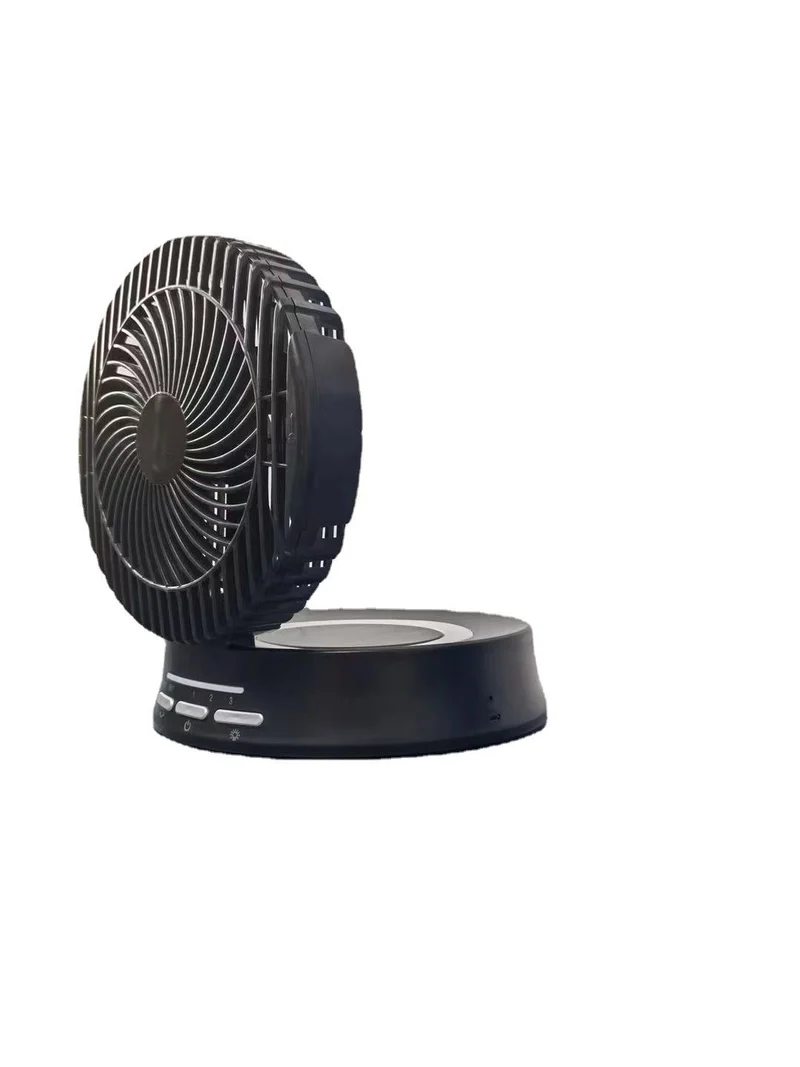 Unisex nan bærbar oscillerende USB skrivebords vifte med justerbar helning tre hastigheter stille motor og LED nattlys Luvikno