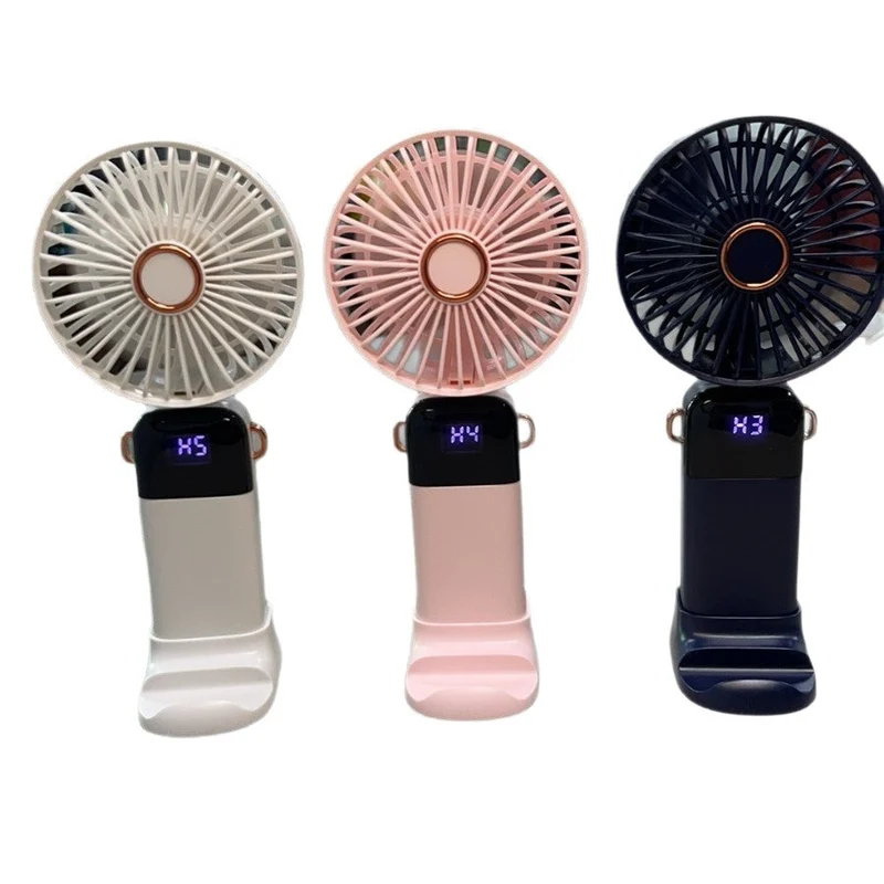 Unisex nan USB oppladbar håndholdt vifte med LED batteriindikator og stille børsteløs motor Luvikno