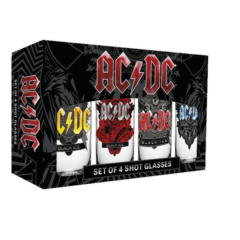 AC/DC Schnapsgläser 4er-Pack Black Ice