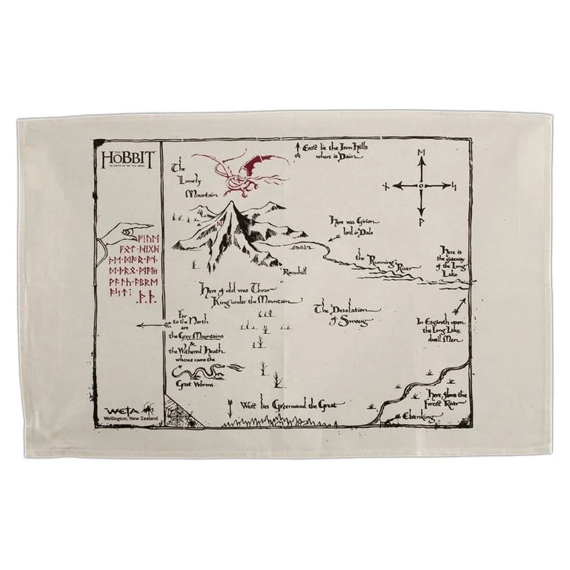 Der Hobbit Geschirrtuch Thorins Map 72 cm