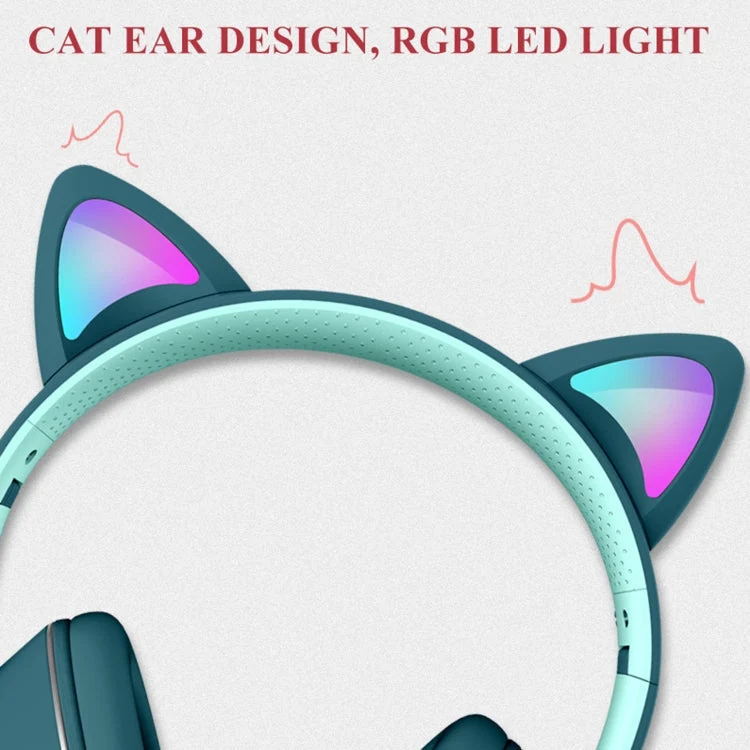 Gaming Headset Katt Øre LED Belysning USB 3.5mm | Luvikno