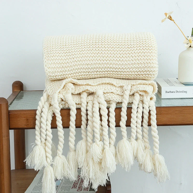 Kvinnenes høykvalitets strikkede teppe Luvikno