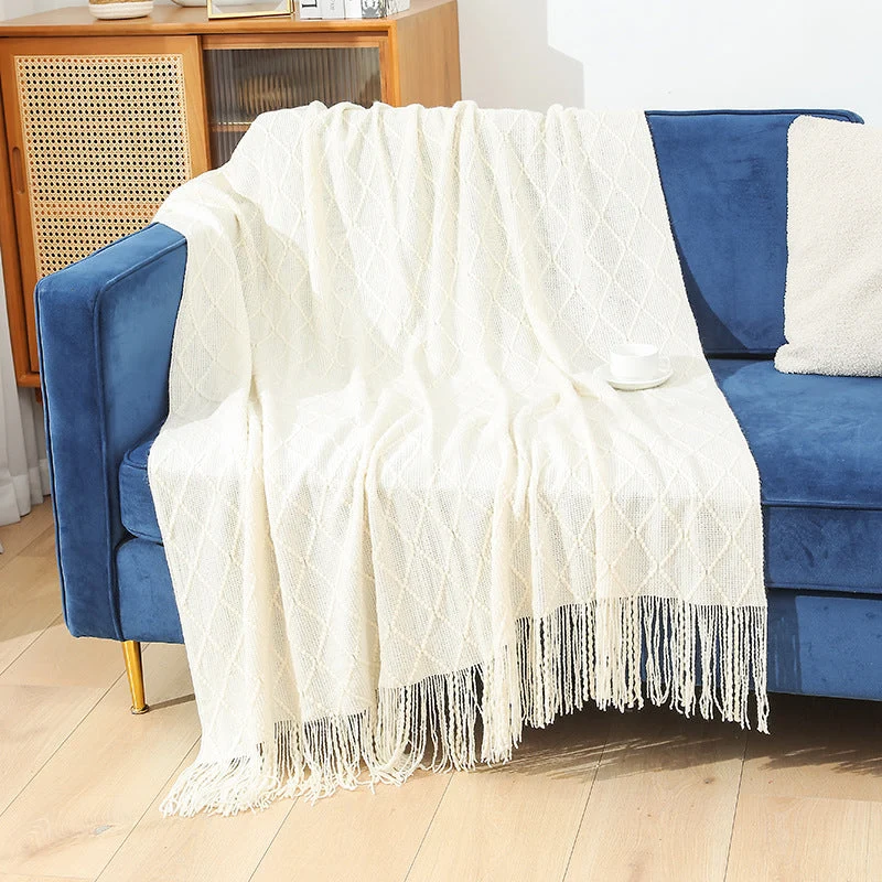 Damer cozy strikket teppe Luvikno