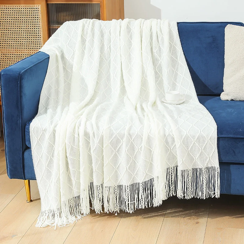 Damer cozy strikket teppe Luvikno