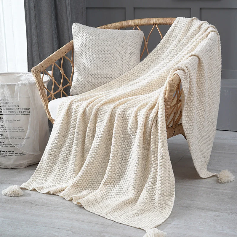 Kvinne Elegant Vaffelstruktur Teppe Luvikno