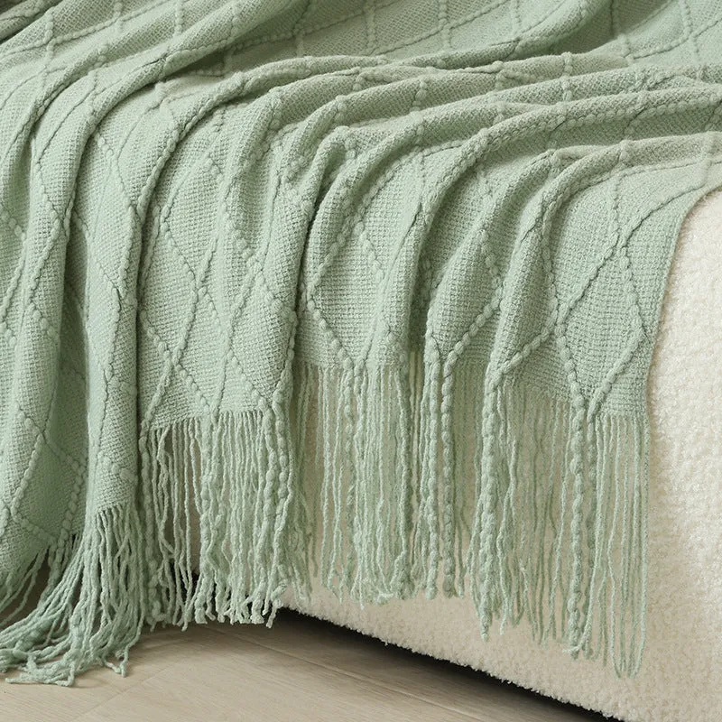 Damer Elegant og stilfullt bo- og kose-teppe med franser Luvikno