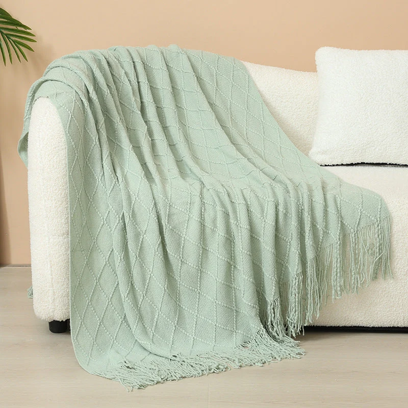Damer Elegant og stilfullt bo- og kose-teppe med franser Luvikno