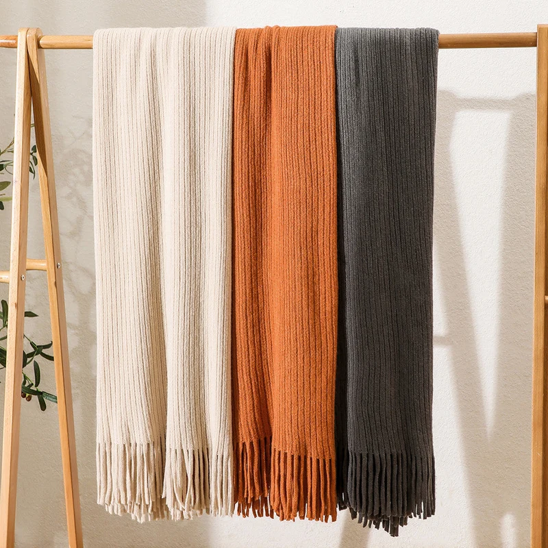 Damer cozy strikket teppe Luvikno
