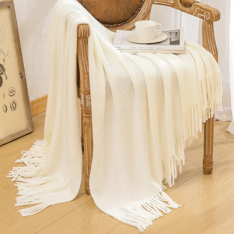 Damer cozy strikket teppe Luvikno