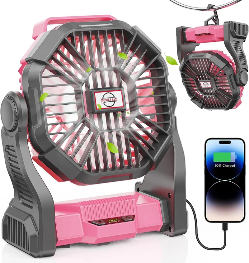 Unisex Bærbar Batteriventilator med USB-ladefunktion Luvikno