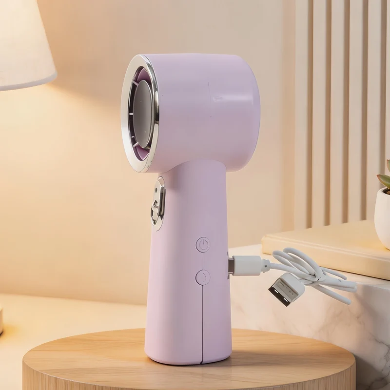 Bærbar Usb Mini Håndvifte med Led-funksjon Luvikno