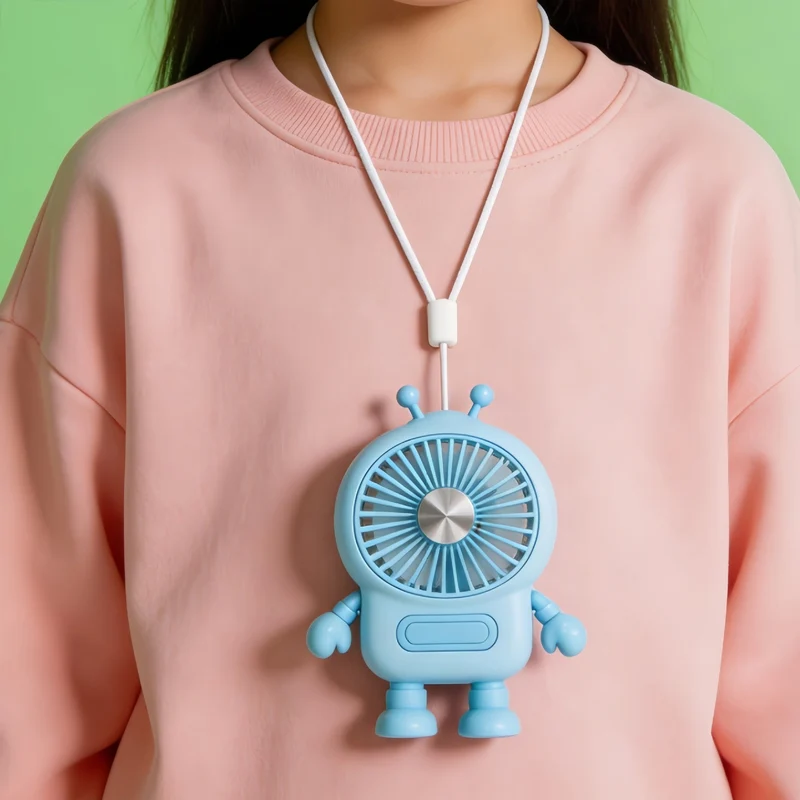 Bærbar Mini Håndvifte i Kreativ Robotdesign Luvikno