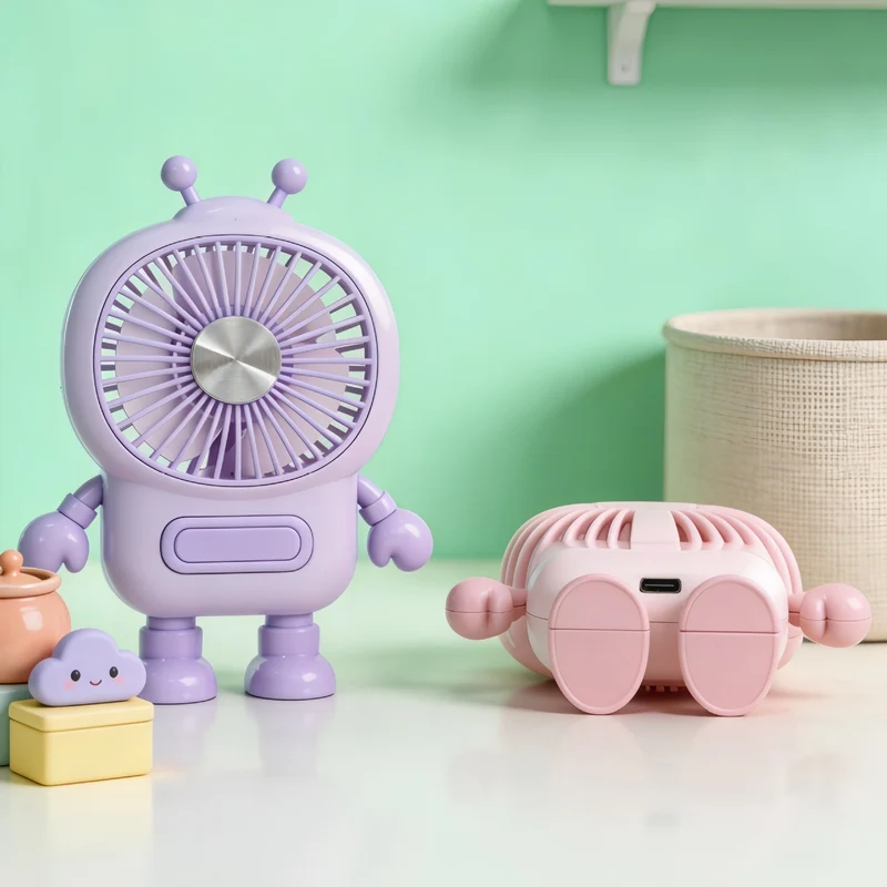 Bærbar Mini Håndvifte i Kreativ Robotdesign Luvikno